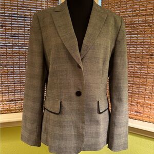 Tahari Women's Gray Plaid Blazer